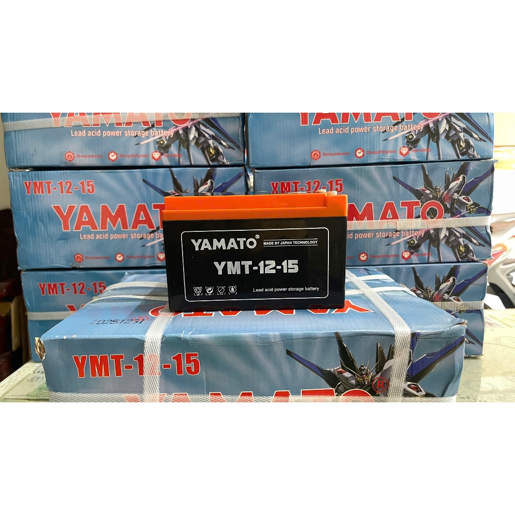 Ắc quy xe đạp điện YAMATO YMT-12-15 (12V - 15Ah) hàng chính hãng Yamato, dung lượng cao, độ bền cao