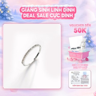  Nhẫn bạc nữ 925 Miuu Silver đính đá đẹp đơn giản Sparking Line 