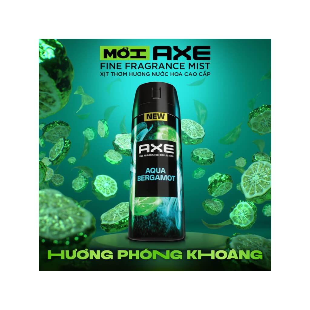 Xịt ngăn mùi AXE Aqua Bergamot hương nước hoa 135ml