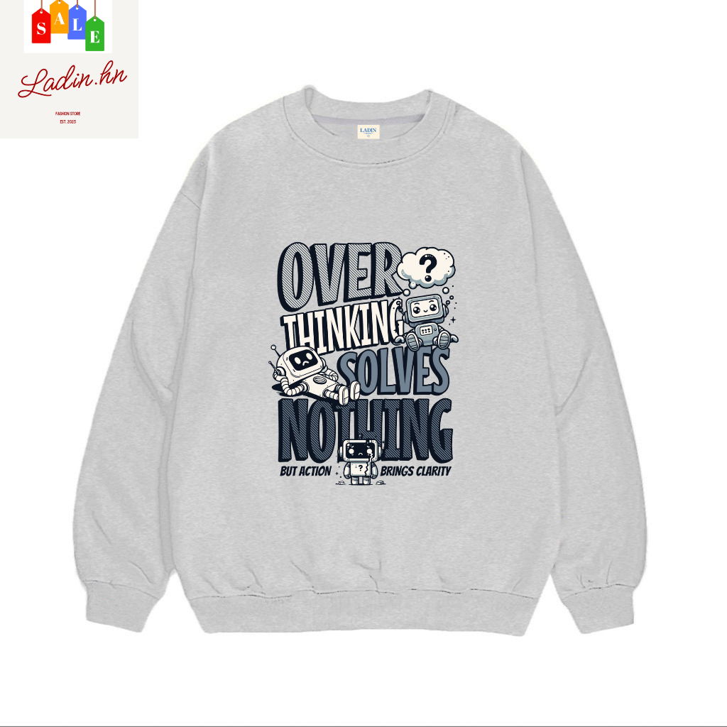 Áo Nỉ Lót Bông OVER  Cotton 100% Local Brand LADIN Unisex Nam Nữ Local Brand