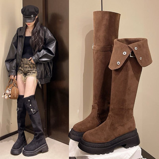Boot Kỵ Sĩ Ống Cao Đế Dày Boot Đùi Da Lộn Qua Gối đi 2 kiểu qua gối và gập dưới gối AD - M19 QC Fullbox Cao Cấp