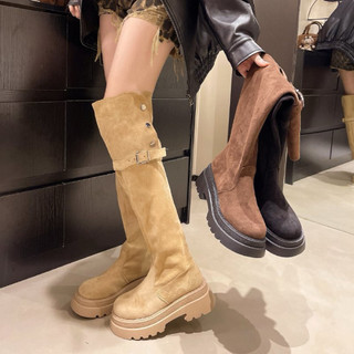 Boot Kỵ Sĩ Ống Cao Đế Dày Boot Đùi Da Lộn Qua Gối đi 2 kiểu qua gối và gập dưới gối AD - M19 QC Fullbox Cao Cấp