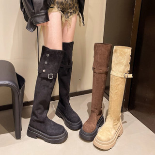 Boot Kỵ Sĩ Ống Cao Đế Dày Boot Đùi Da Lộn Qua Gối đi 2 kiểu qua gối và gập dưới gối AD - M19 QC Fullbox Cao Cấp