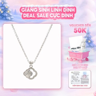   BST NỔI BẬT  Dây chuyền bạc nữ Miuu Silver vòng cổ nữ xi bạch kim hình cỏ 4 lá Twinsleaf 