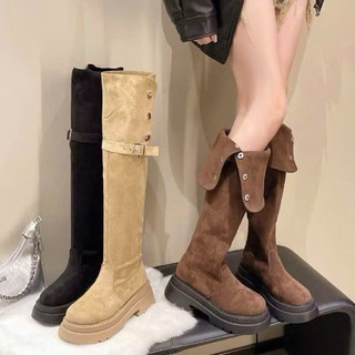 Boot Kỵ Sĩ Ống Cao Đế Dày Boot Đùi Da Lộn Qua Gối đi 2 kiểu qua gối và gập dưới gối AD - M19 QC Fullbox Cao Cấp