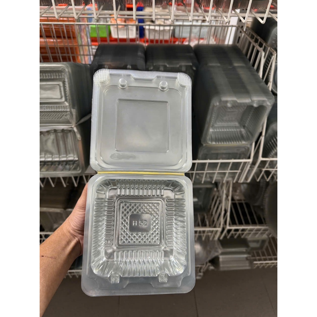 Set 100 cái hộp nhựa pet h52 bằng có nút gài tiện dụng