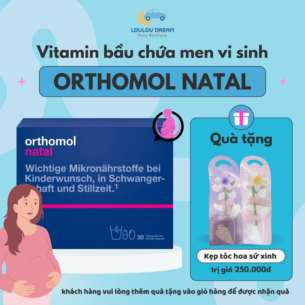 Vitamin mẹ bầu Orthomol Natal Đức hỗ trợ bổ sung men vi sinh tăng cường sức khoẻ