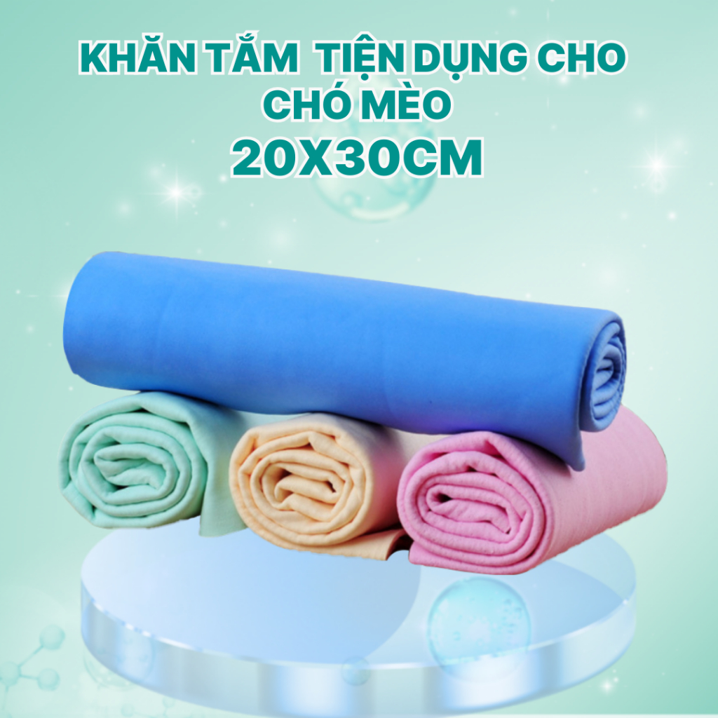 Khăn Tắm Dành Chó Mèo 20x30cm MasterCare Siêu Tiện Dụng Rút Nước Nhanh Giảm Thời Gian Sấy
