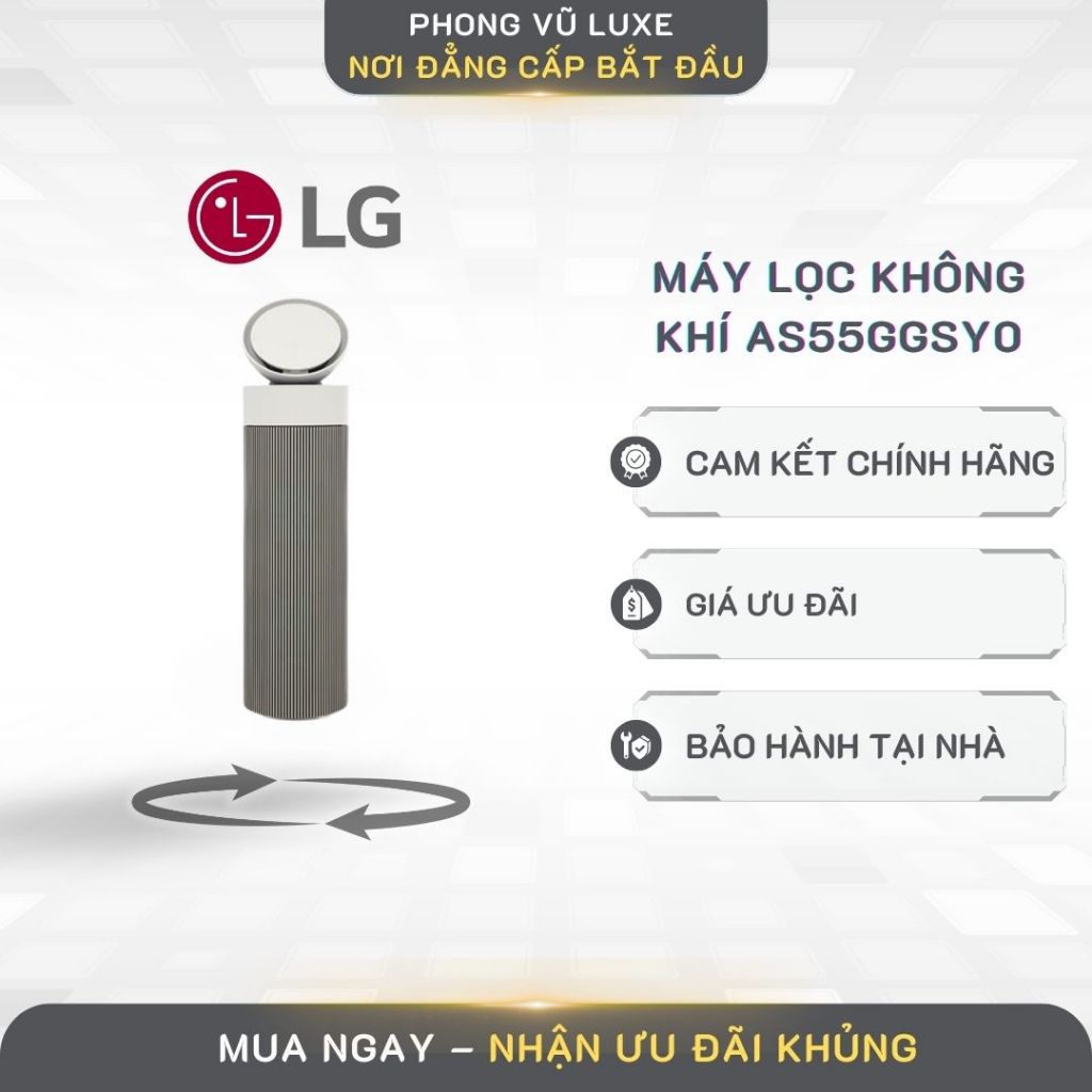 Máy lọc không khí LG PuriCare Aero Booster AS55GGSY0 55W - Lọc Bụi Mịn PM1.0