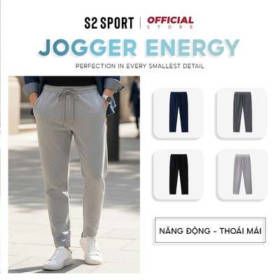 Quần nỉ ống suông nam thể thao S2 SPORT vải nỉ cao cấp cạp chun SLIMFIT thoải mái vận động - QN12