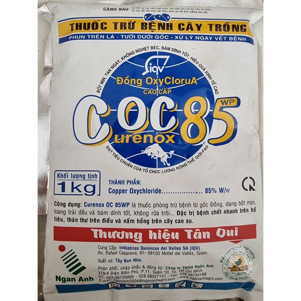 1 Gói Coc 85 1kg chính hãng Ngân Anh - chết nhanh, thán thư, nấm hồng,...