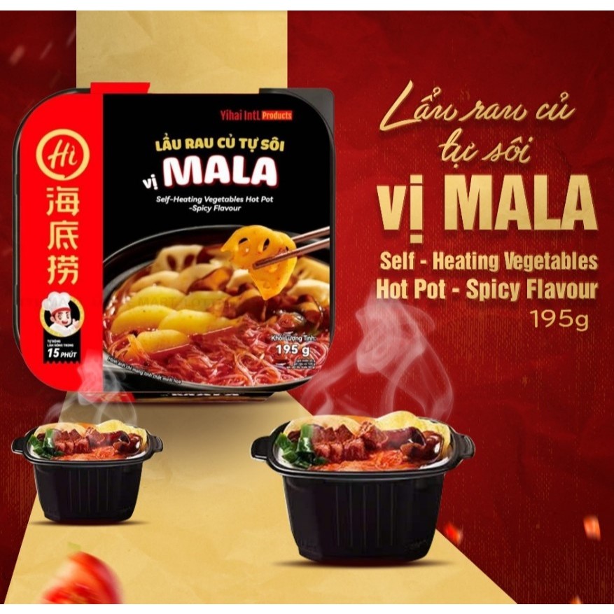 [HAIDILAO] Lẩu Tự Sôi Rau Củ Haidilao Vị Cay Mala Hộp 195G