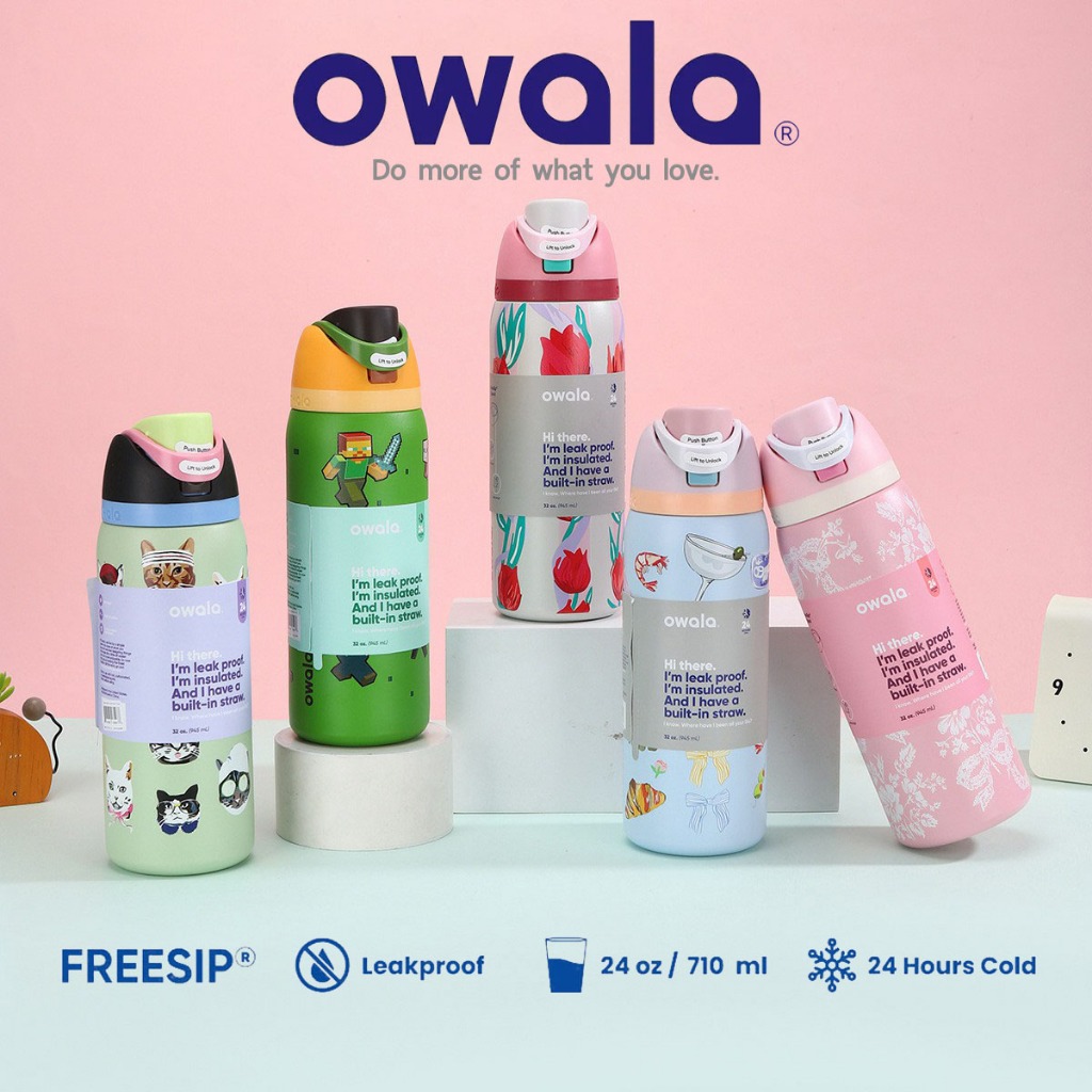 Hàng Mỹ chính hãng - Bình giữ nhiệt Owala chính hãng 710ml - 1185ml