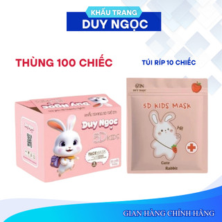  100 Chiếc Khẩu Trang Trẻ Em 5D Duy Ngọc cao cấp dành cho bé dưới 3 - 7 tuổi 