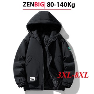  Áo Khoác Phao Bigsize ZENBIG Trần Bông Áo Khoác Nam Túi Có Khóa Có Mũ dày dặn ấm Người từ 80-140kg 