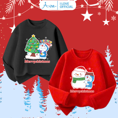 [HÀNG MỚI VỀ] AORE-Áo Thun DÀI TAY Noel Doraemon, Áo phông dài tay Thu Đông Giáng Sinh Merry Christmas Cotton cho bé