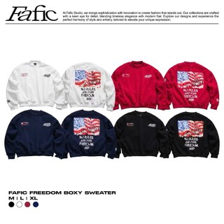 Áo Sweater FaFic Chữ In Nổi Unisex Nam Nữ Chất Nỉ Bông Dày Dặn