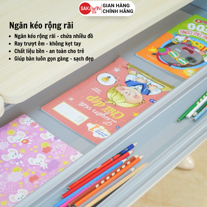 (BẢN ĐẶC BIỆT) Bộ bàn học sinh cao cấp Sakawin S110 Bàn học thông minh chống gù chống cận cho bé. | BigBuy360 - bigbuy360.vn