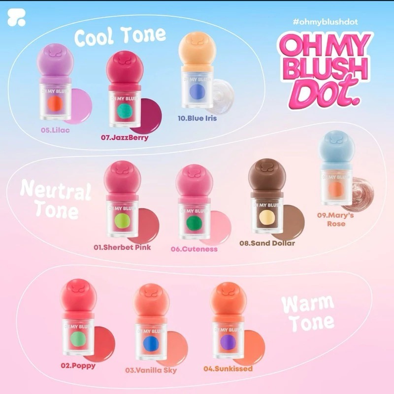 Kem Bắt Sáng Và Tạo Khối 2P Oh My Blush Dot - Mềm Nhẹ, Lâu Trôi