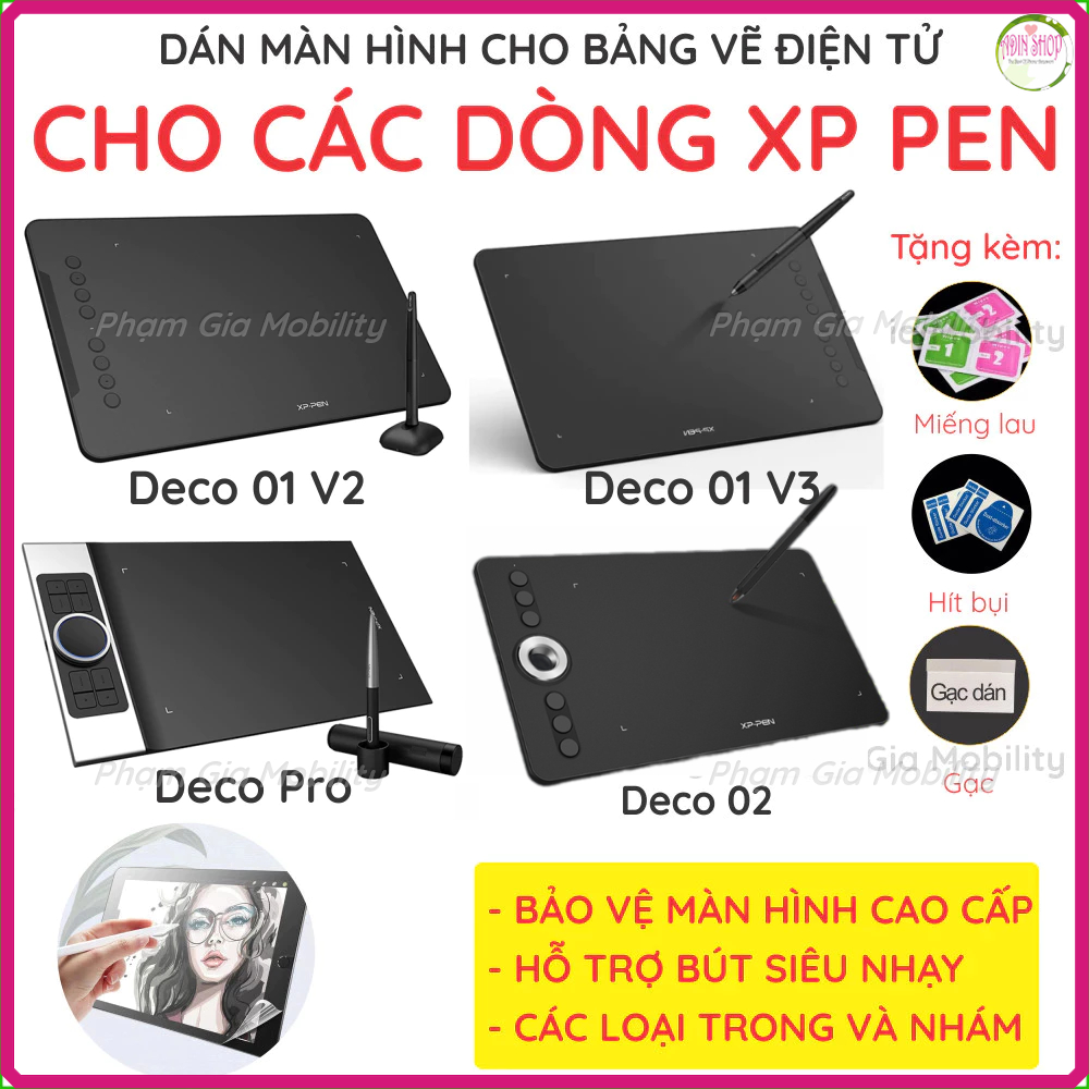 Dán màn cho bảng vẽ điện tử XP Pen Deco 01 02 V2 V3 Mini 7 Star 03 06 G640 G430s G960s Innovator 16 