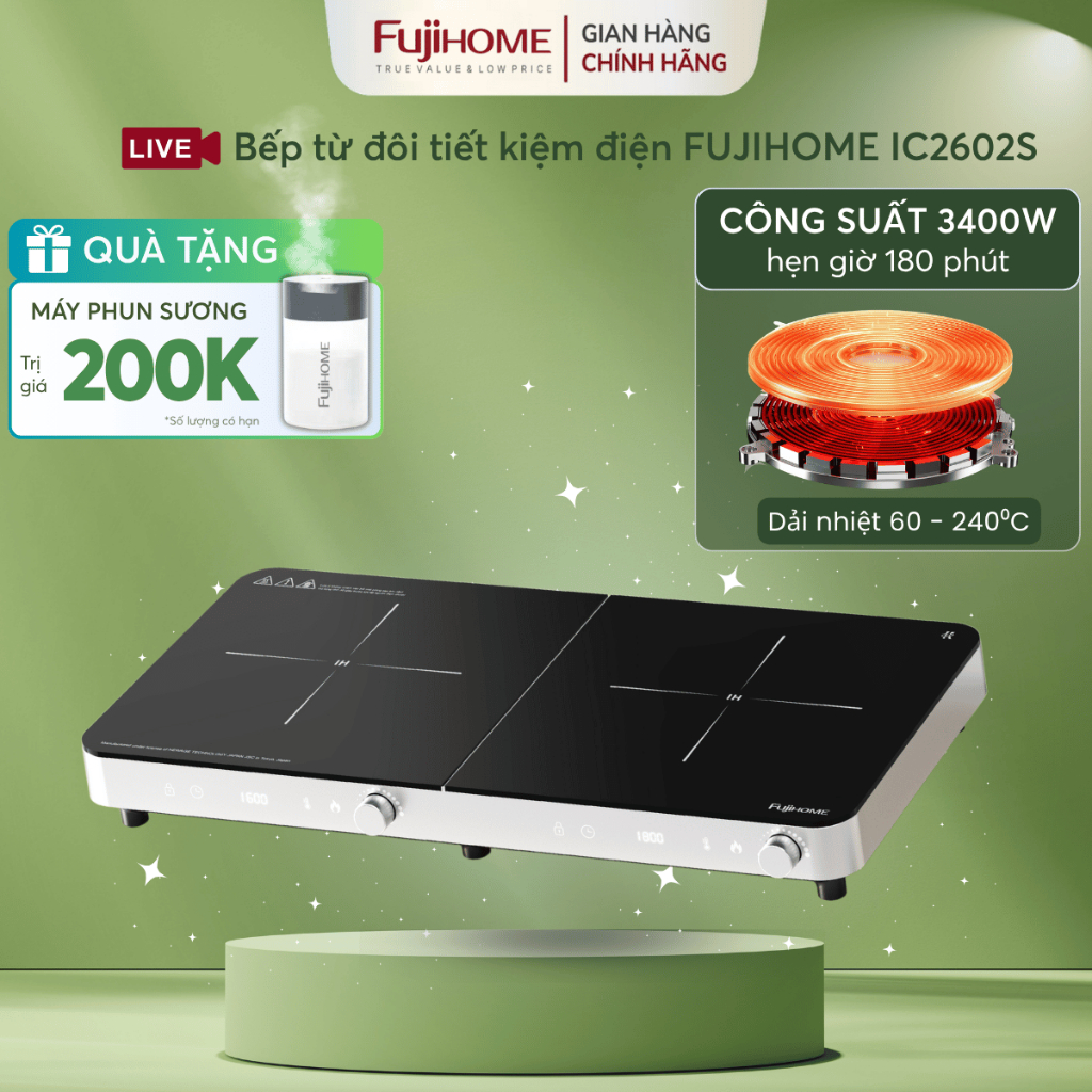 Bếp Từ Đôi FUJIHOME IC2602S