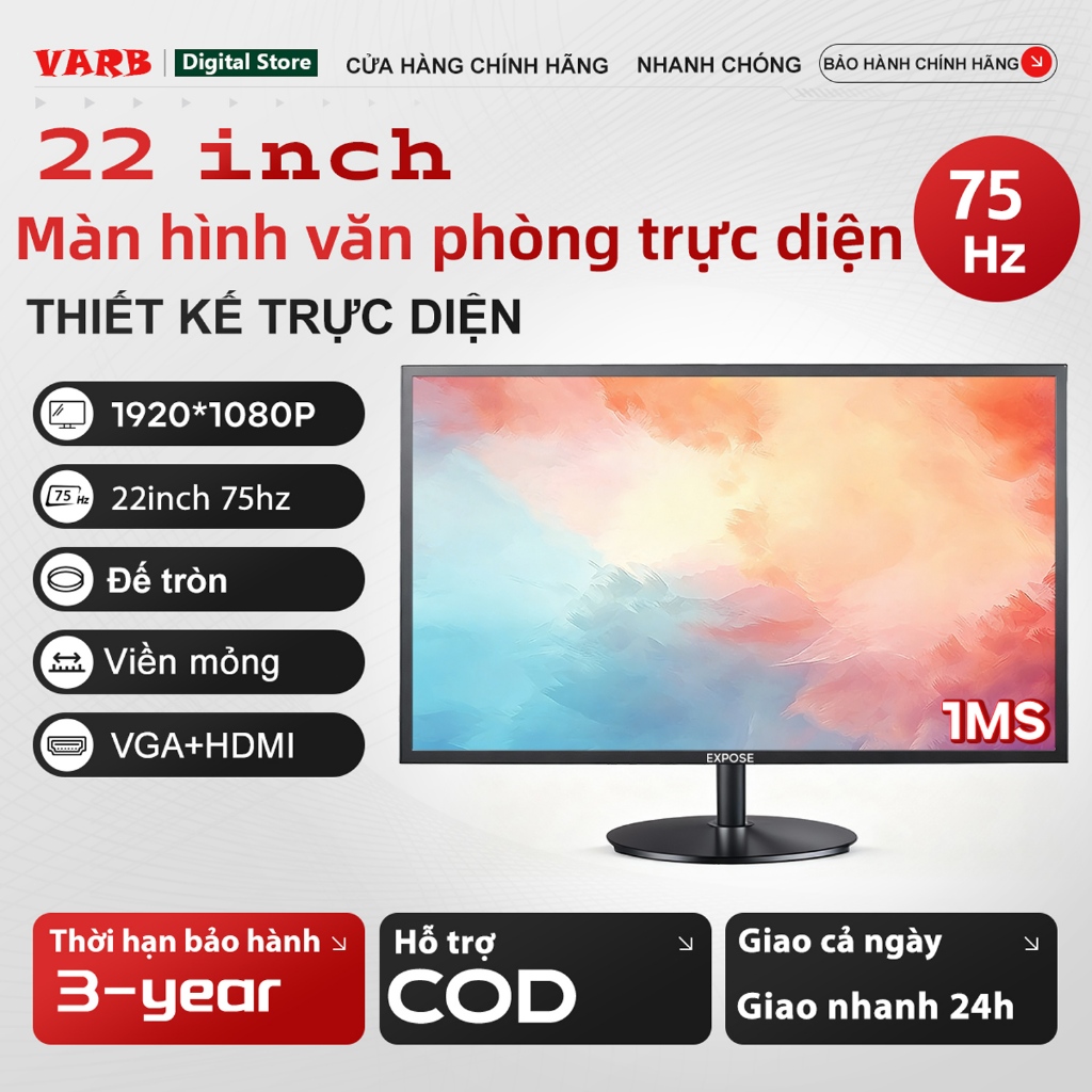 Màn Hình 22" IPS Chuyên Văn Phòng | 75Hz Mượt Mà - Phản Hồi 1ms | Bảo Vệ Mắt Tích Hợp | BigBuy360 - bigbuy360.vn