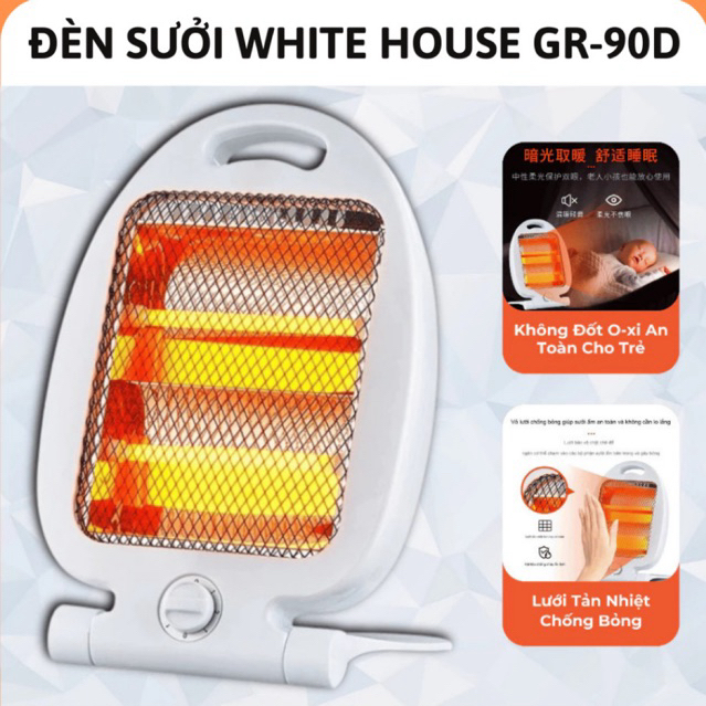 Đèn sưởi White House GR-90D,đèn sưởi ấm,đèn sưởi cho bé,máy sưởi ấm 2 tốc độ,đèn sưởi mini,quạt sưởi