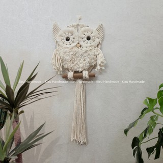 Cú macrame trang trí tường - ảnh thật-nhiều màu