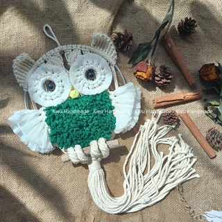 Cú macrame trang trí tường - ảnh thật-nhiều màu