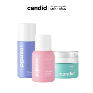   FLASH DEAL  Bộ Ba Hỗ Trợ Cải Thiện Và Phục Hồi Da Candid Retinol 0.5% 30ml & Kem Dưỡng B5 Cica 50ml & BHA 100ml 