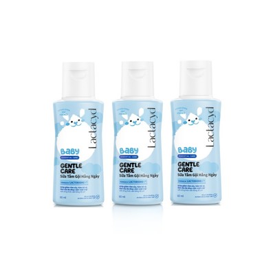 (Quà tặng không bán Lactacyd) Bộ 3 Sữa Tắm Gội Trẻ Em Lactacyd Gentle Care 60ml/chai