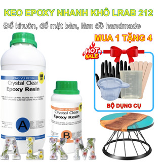  Keo Epoxy Phủ Sàn Nhanh Khô LRAB-212  Keo Resin Trong Suốt Đổ Mặt Bàn Phủ Sàn 3D Vẽ Cá 