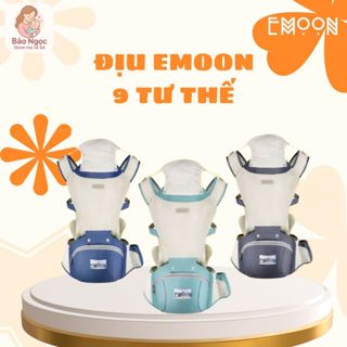 Địu em bé sơ sinh EMOON,9 tư thế chống gù cho bé từ 0-3tuổi gọn nhẹ bề mặt vải 3D thoáng khí mềm mại