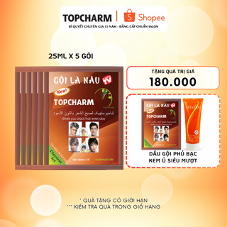  Dầu gội phủ bạc gội là nâu hạt dẻ Topcharm Nhuộm Nâu Hạt Dẻ Tóc Gói 25ml Cho Tóc Óng Mượt 