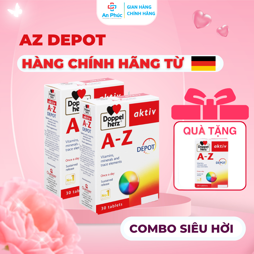 [MUA 2 TẶNG 1 CÙNG LOẠI] Vitamin Tổng Hợp AZ Depot - Bổ Sung Vitamin, Tăng Sức Đề Kháng (Tổng 90V)