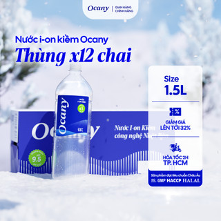  Nước uống ion kiềm Ocany 1500ml thùng 12 chai giúp trung hòa axit dư thừa tốt cho sức khỏe 