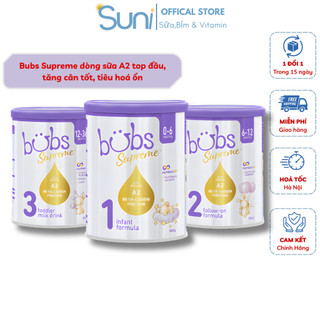   Hoả Tốc HN  Sữa Bubs Supreme số 1,2,3 800Gr Sữa đạm A2 date mới nhất hàng NK có tem phụ cam kết chính hãng 