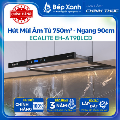 [CHÍNH HÃNG] Máy Hút Mùi Âm Tủ Ngang 90cm Ecalite EH-AT90LCD - Công Suất Hút 750m3/h - Bảo Hành 3 Năm