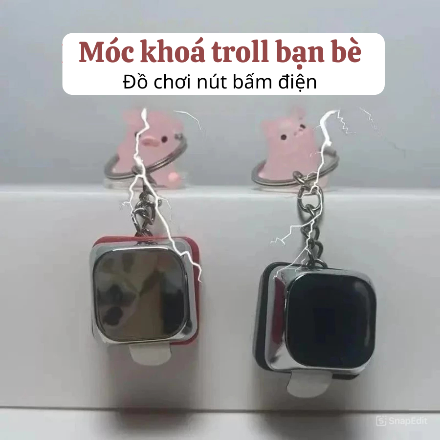 Đồ Chơi Móc Khóa điện, Móc Treo điện troll bạn bè, đồ chơi giảm căng thẳng, nút bấm bàn phím vui nhộ