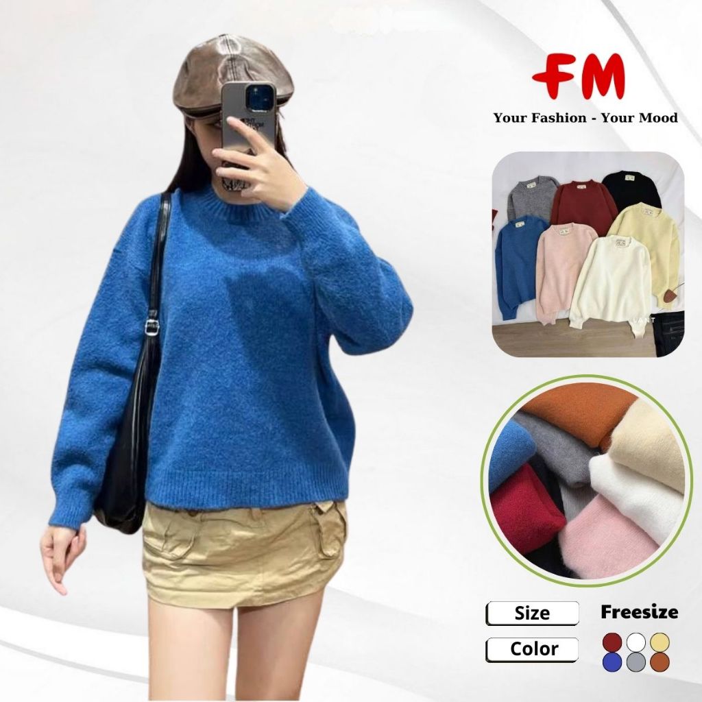 Áo Len Trơn Nữ Cổ Tròn FMSTYLE Form Đẹp Thoải Mái Dễ Phối Đồ Hàng Ngày 25120296