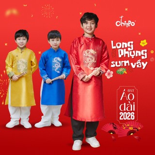Áo dài cách tân bé trai Chippo Minh Long đón tết cho bé từ 7 tuổi đến 16 tuổi (22-60Kg) AD Minh Long