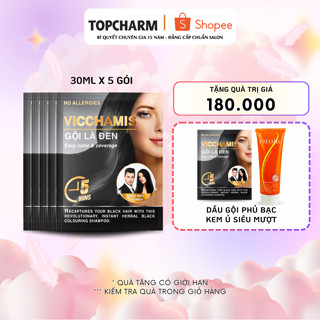  Dầu gội phủ bạc Vicchamis gội là đen óng tự nhiên giúp tóc mềm mượt combo 10 TOPCHARM 