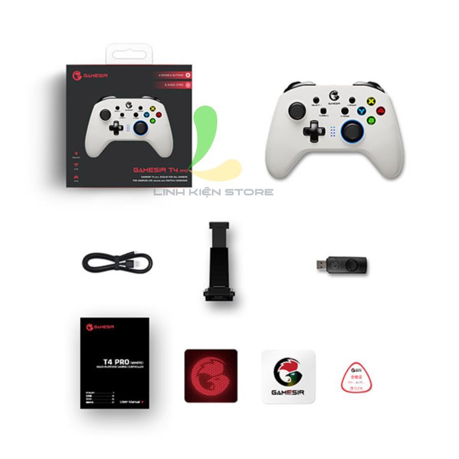 Tay Cầm Chơi Game Gamesir T4 Pro - Tay Cầm Gaming Có Đèn Led, Chế Độ Rung Cực Mạnh | BigBuy360 - bigbuy360.vn