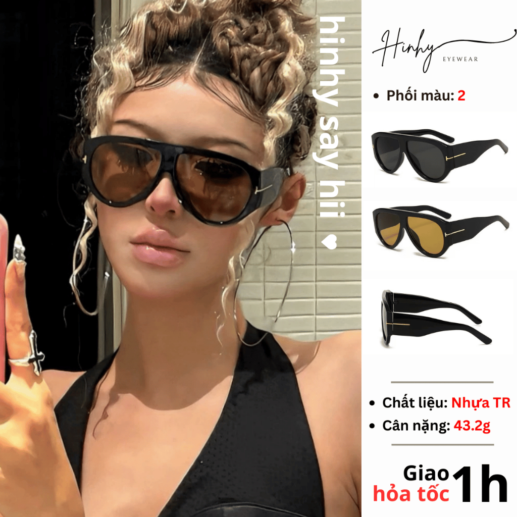 Kính mát bản to TF Cyberpuck chống tia UV400 Tiệm Kính Hinhy phong cách bảo hộ