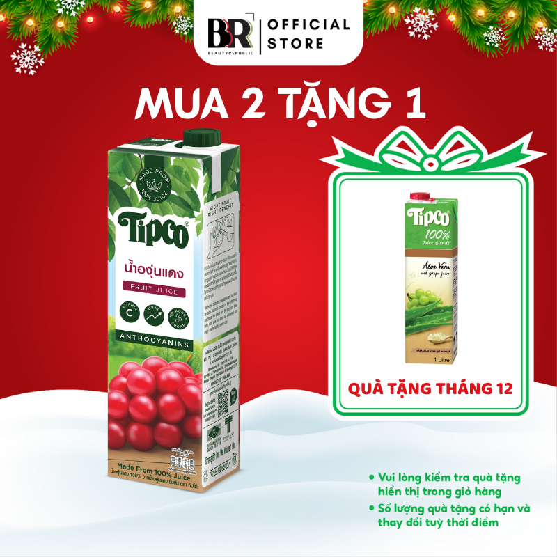 Nước Ép Trái Cây 100% Nguyên Chất Tipco 1L Nhiều Vị