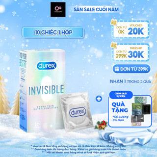  Bao cao su Durex Invisible siêu mỏng size 52mm hộp 10 bao 