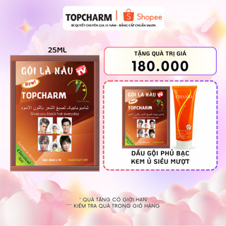  Dầu gội phủ bạc gội là nâu hạt dẻ TOPCHARM gói 25ml - Dưỡng tóc chắc khỏe 