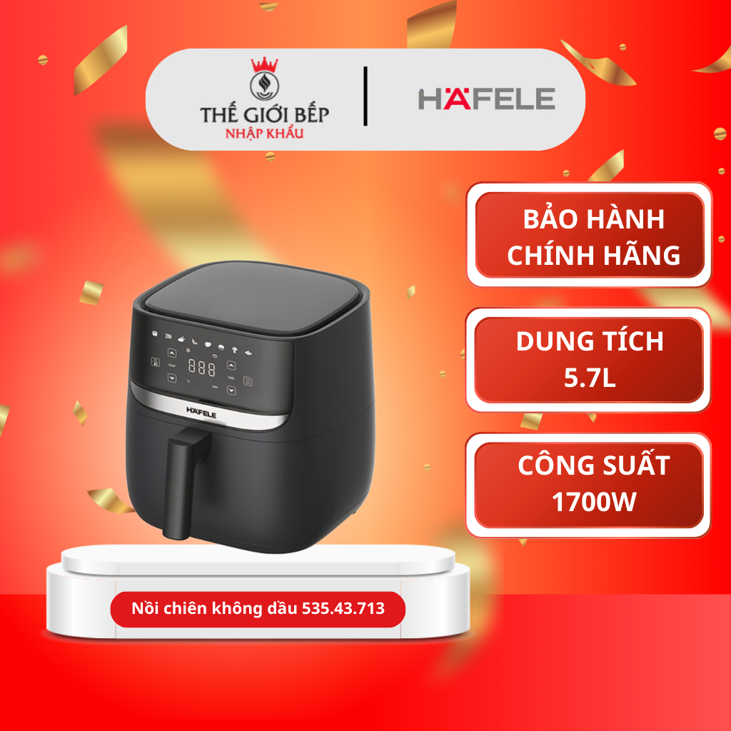 Nồi chiên không dầu Hafele HS-AF502B 535.43.713 - Công Nghệ Chiên Nướng Hiện Đại, Tiết Kiệm Dầu Mỡ