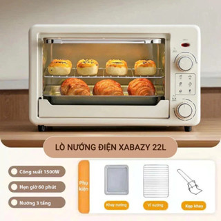 Lò Nướng XABAZY 12L JSD-1202F – 2 Núm Xoay, Hẹn Giờ 60 Phút, Nhiệt 250°C, Nướng Đa Dụng