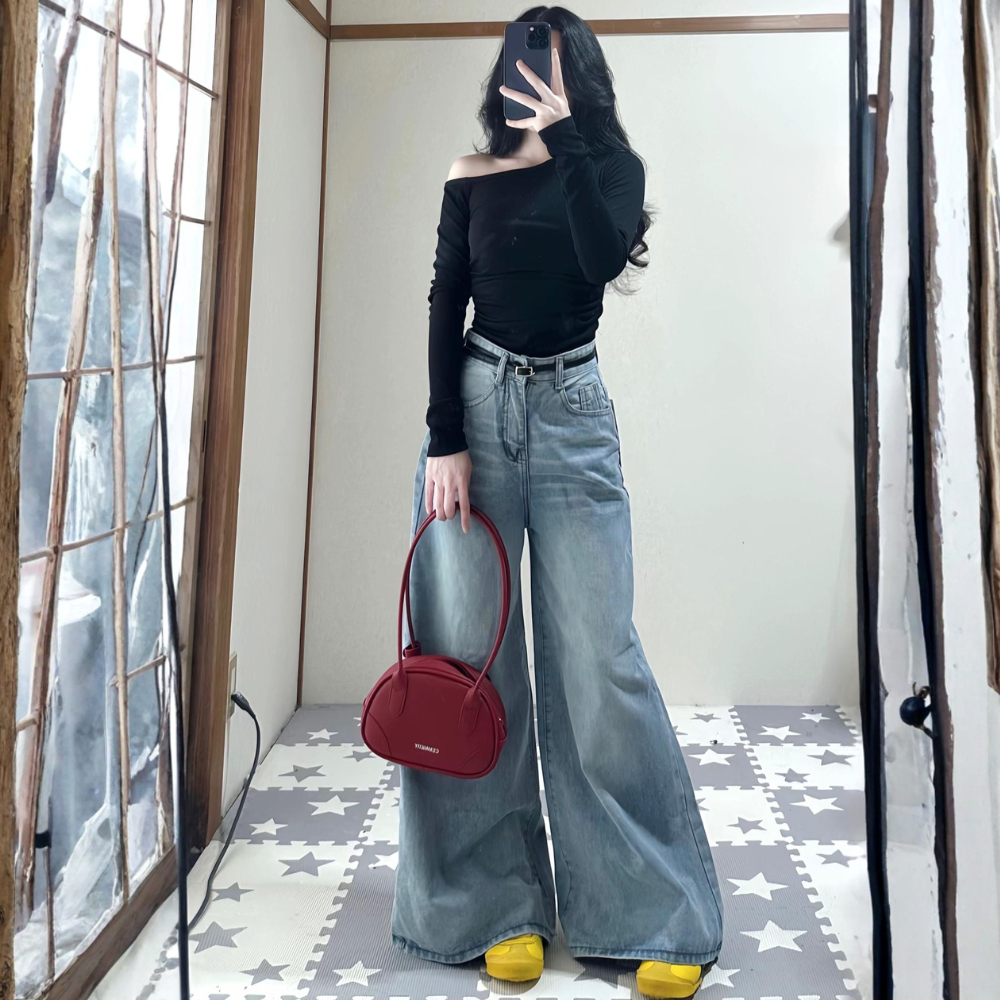 Quần Jean Ống Rộng 37cm MIAA Màu Retro Cạp Cao Siêu Tôn Dáng, Quần bò ống LOE  RỘNG đủ size nhiều màu | BigBuy360 - bigbuy360.vn